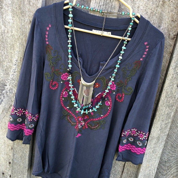 Sundance Tops Caite Sundance S Floral Embroidered Tunic Top Boho